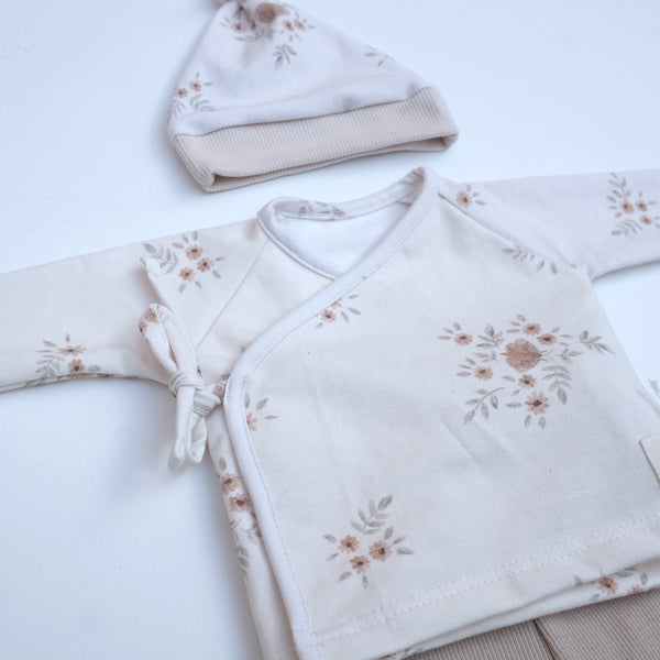 Conjunto Newborn CREAM FLOWERS