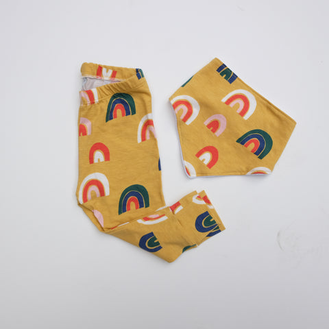LEGGING + BANDANA RAINBOW GOLD 6-9 MESES