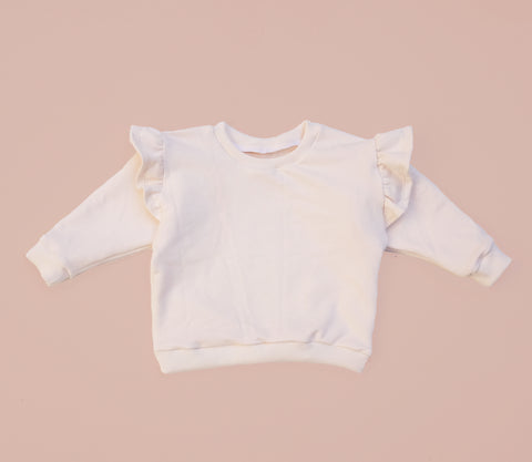 Sudadera volantes ECRU