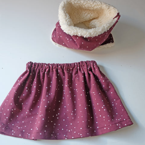 Falda SPOTS WINE + CUELLO. (12-18 meses)