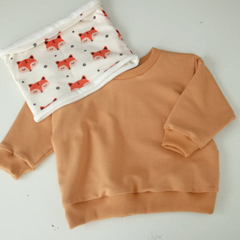 Sudadera TOFFE + Cuello FOX (talla 6-9m) (2-3 años)