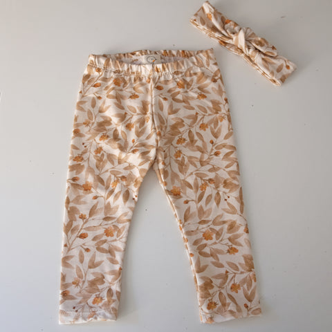 Legging BLOSSOM + TURBANTE (3-6 meses) y (6-9 meses)