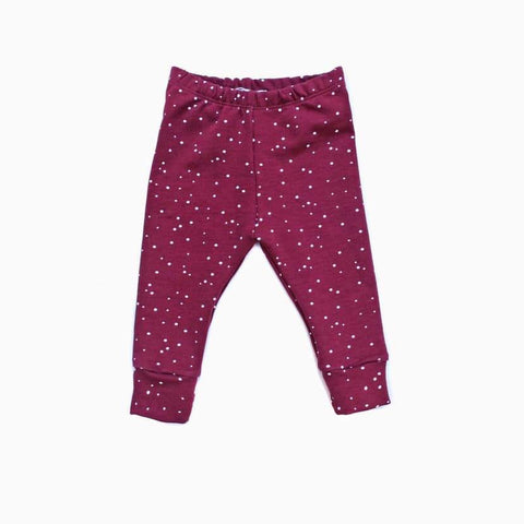 LEGGINGS SPOTS WINE 3-6, 6-9 Y 12-18 MESES